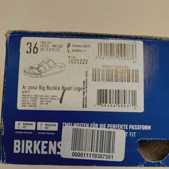 Birkenstock Arizona Big Buckle Rivet Logo Womens Size 5 Sandals Green EU 36 - Picture 10 of 10